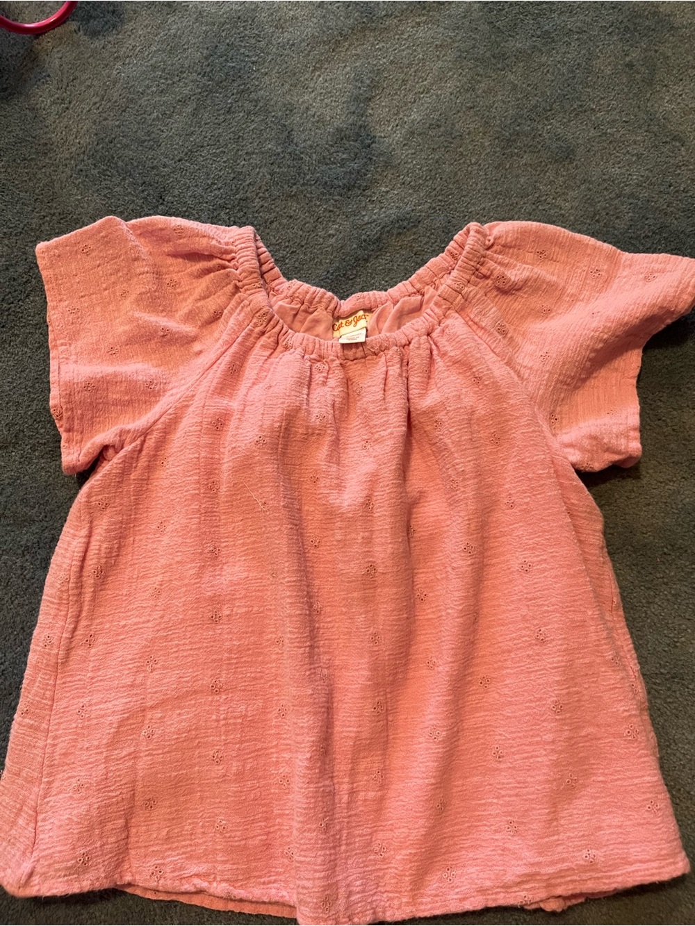 Cat & Jack Soft Pink Girls' Peasant Top -